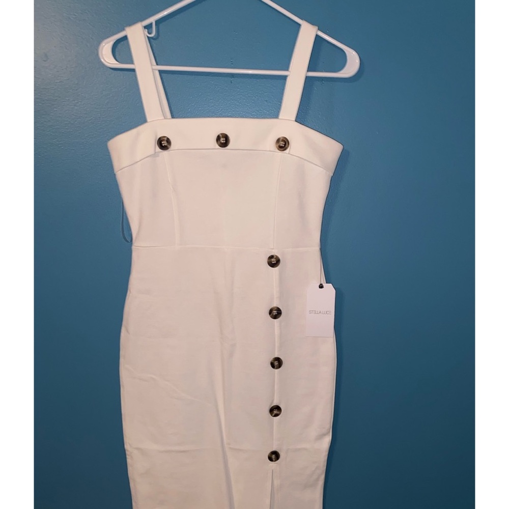 WHITE MIDI DRESS